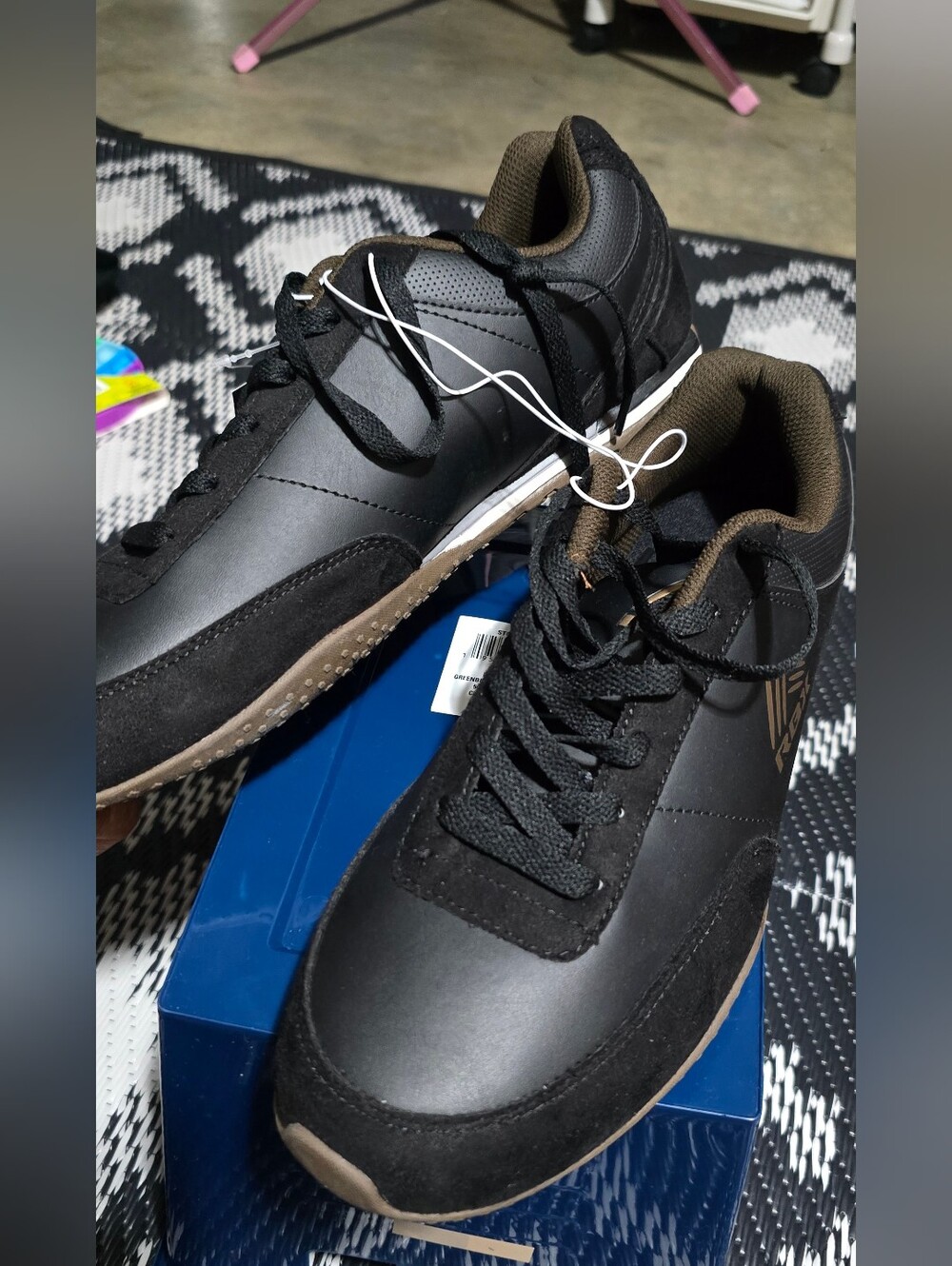 RBX Men's Low-Top Lace-Up Sneakers in Black and Brown